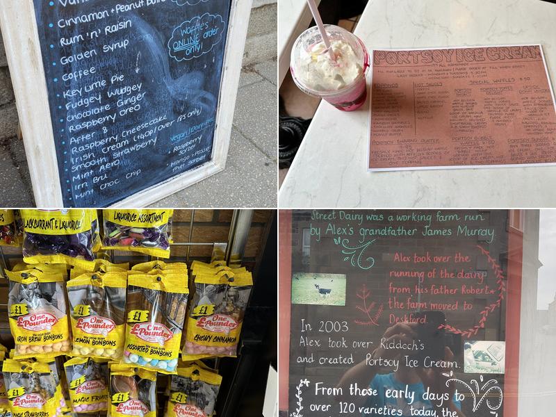 Portsoy Ice Cream Menu