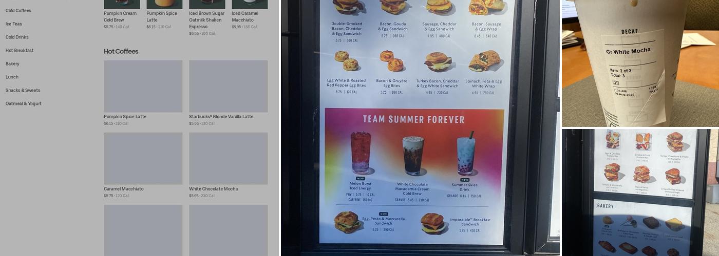 Starbucks Menu