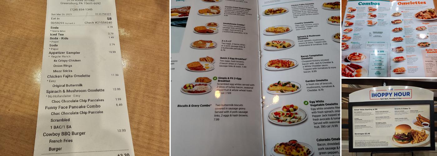 IHOP Menu