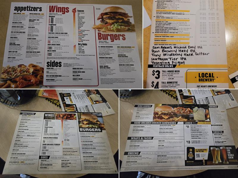 Buffalo Wild Wings Menu