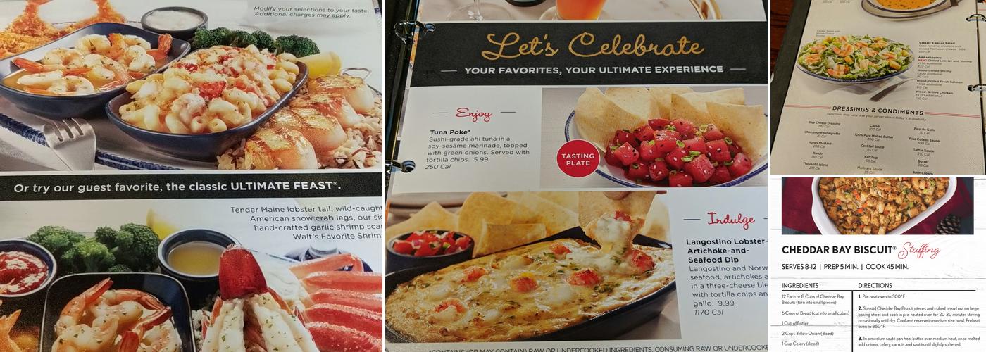 Red Lobster Menu