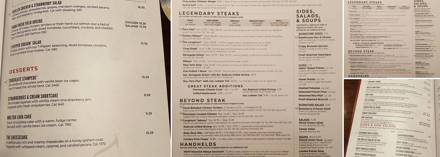 LongHorn Steakhouse Menu