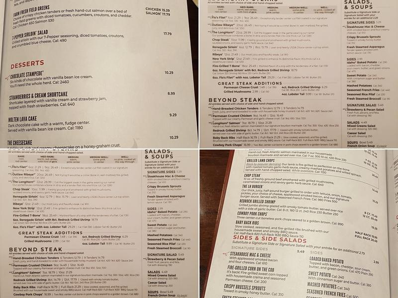 LongHorn Steakhouse Menu