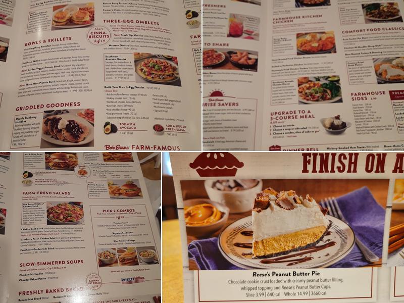 Bob Evans Menu