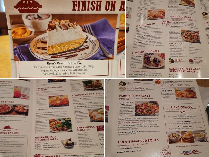 Bob Evans Menu