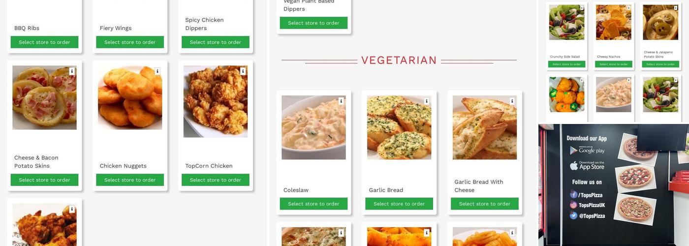 Tops Pizza Hatfield Menu