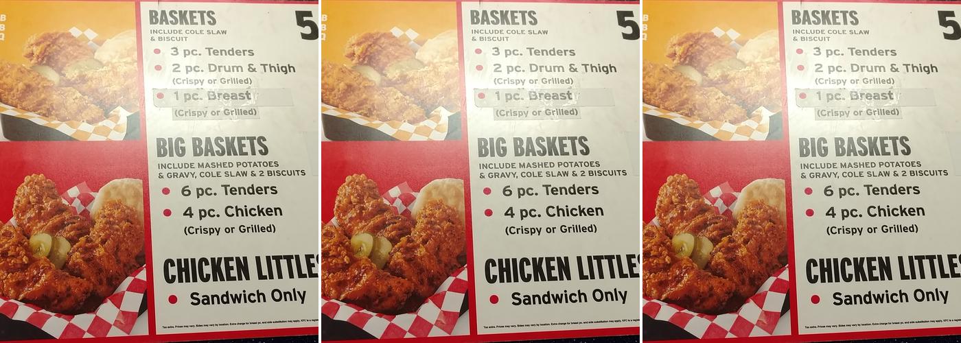 KFC Menu