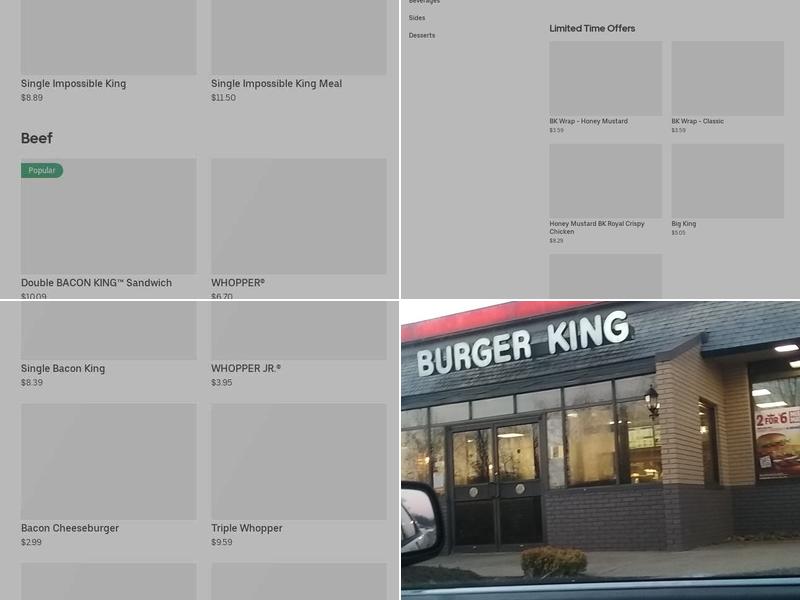 Burger King Menu