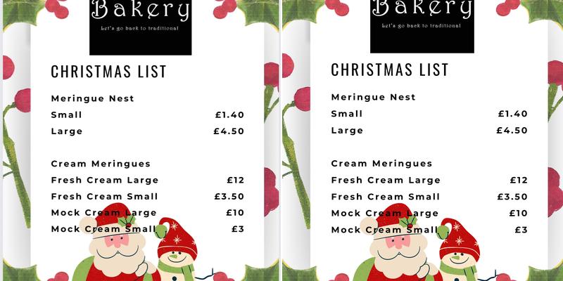 The Bakery Ballycastle Menu