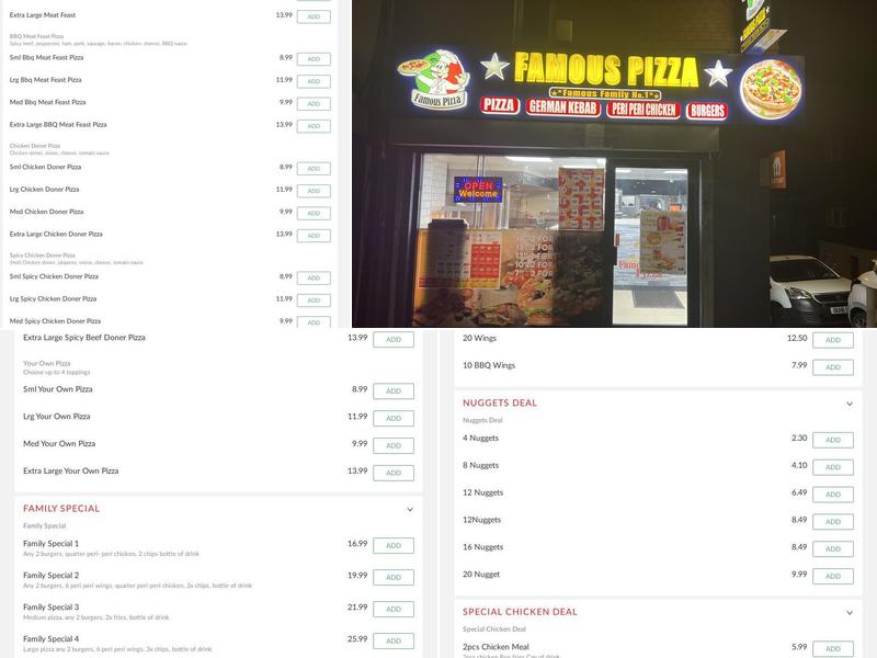 Famous Pizza Menu
