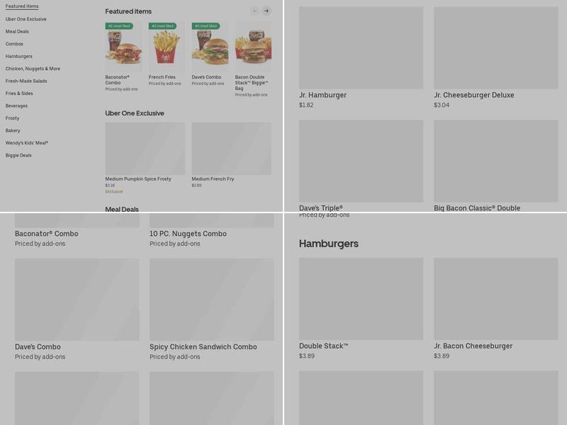 Wendy's Menu