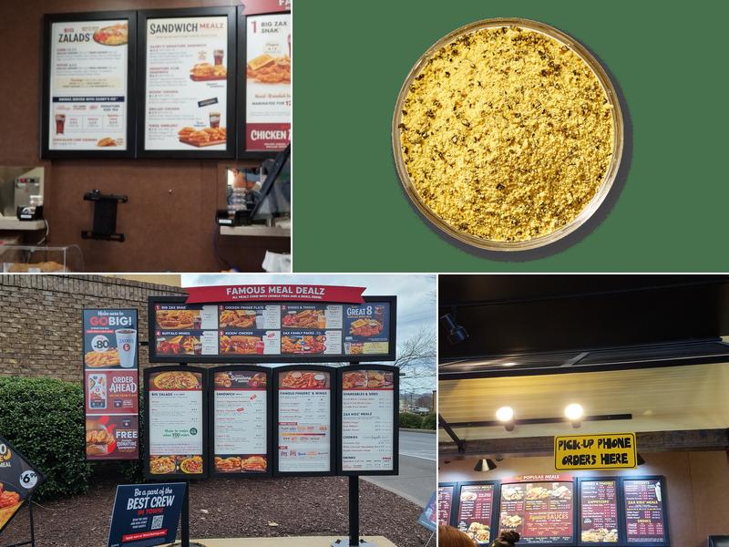 Zaxbys Chicken Fingers & Buffalo Wings Menu