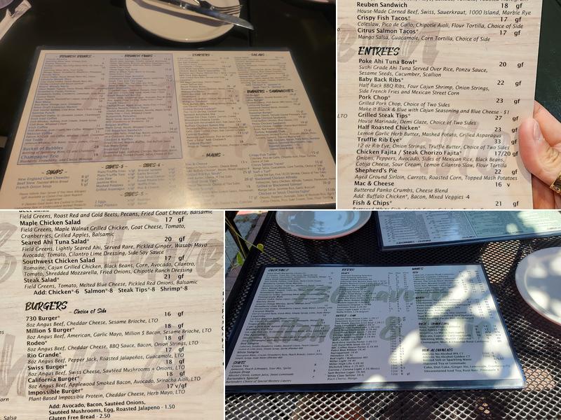 730 Tavern, Kitchen & Patio Menu