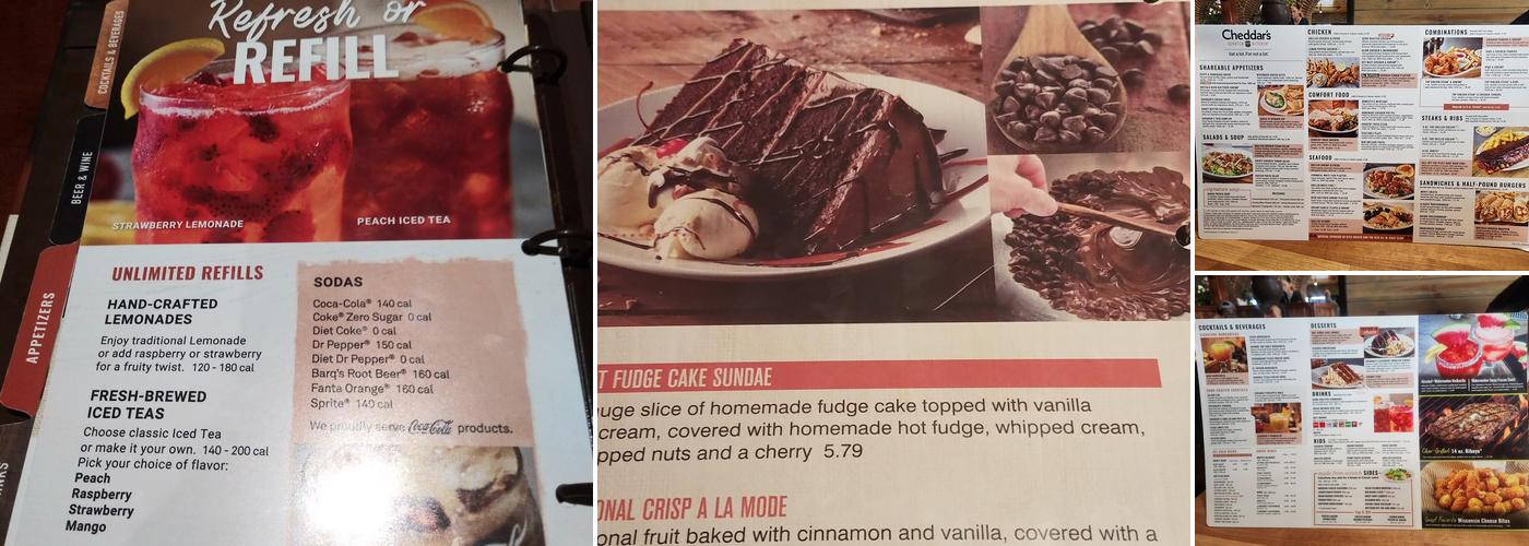 Cheddar's Scratch Kitchen Menu