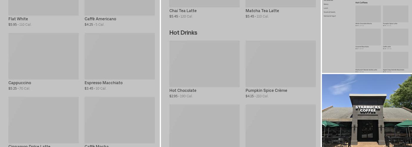 Starbucks Coffee Company Menu