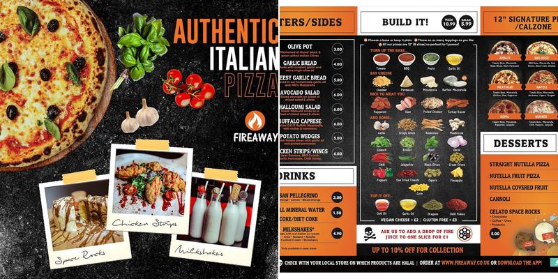 Fireaway Pizza Menu