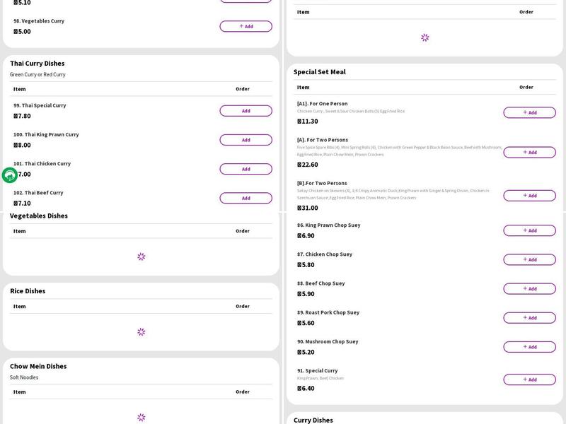 Meow’s Chinese Takeaway Menu