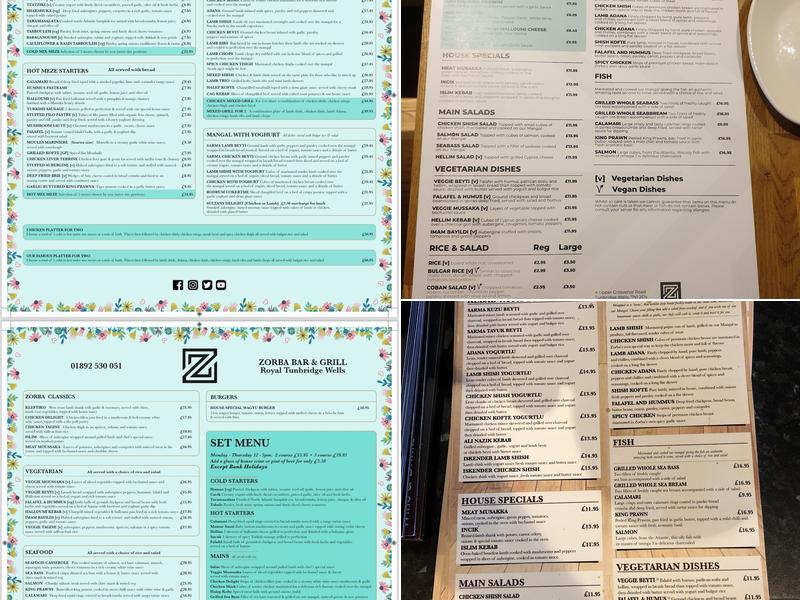 Zorba Bar & Grill Menu