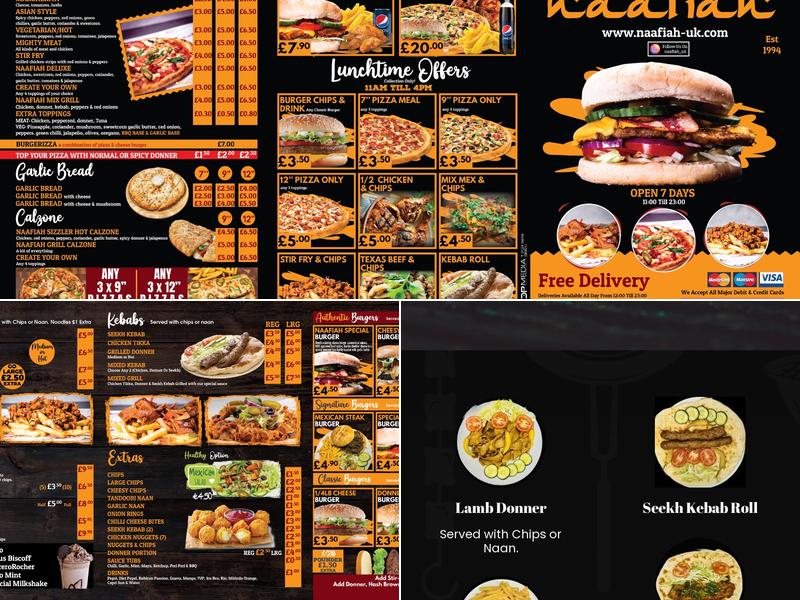 Naafiah Grill Accrington Menu