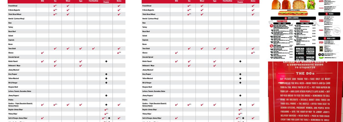 Jimmy John's Menu