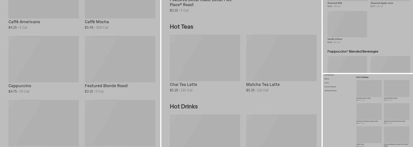 Starbucks Coffee Company Menu