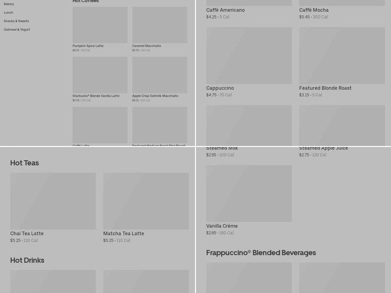 Starbucks Menu