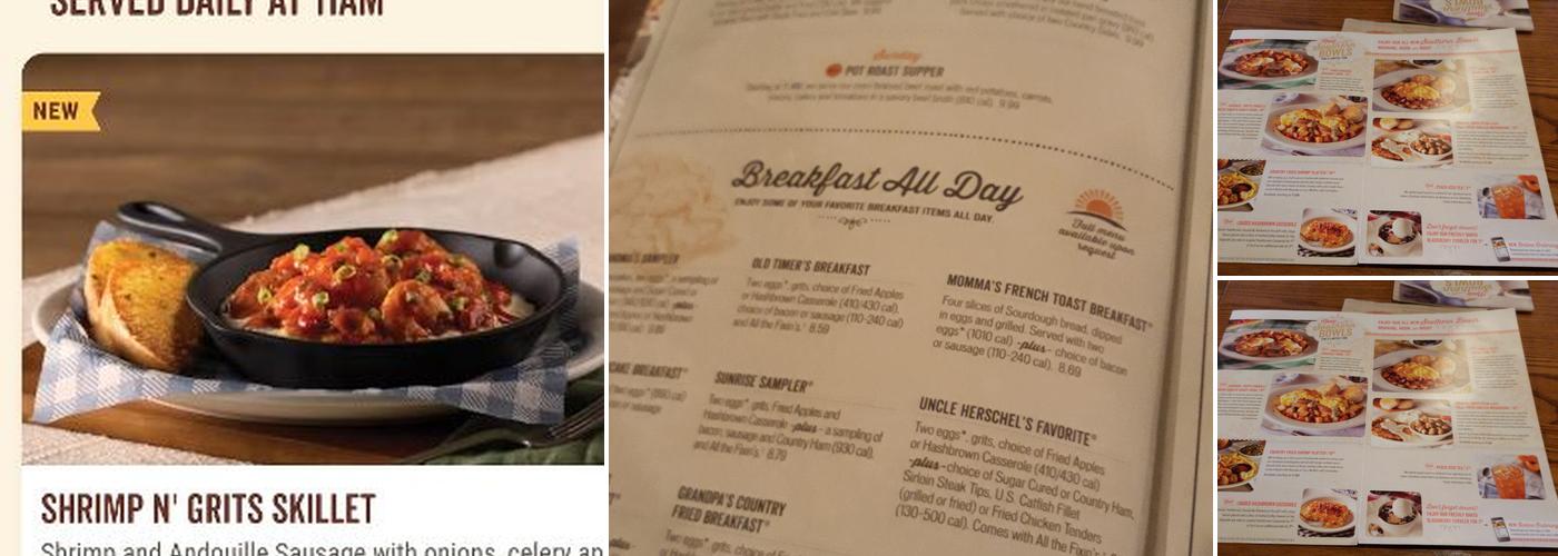 Cracker Barrel Old Country Store Menu