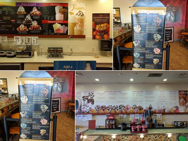 Cold Stone Creamery Menu