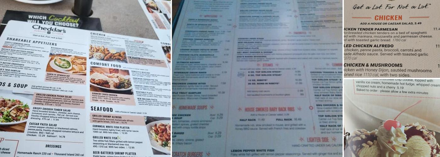 Cheddar's Scratch Kitchen Menu
