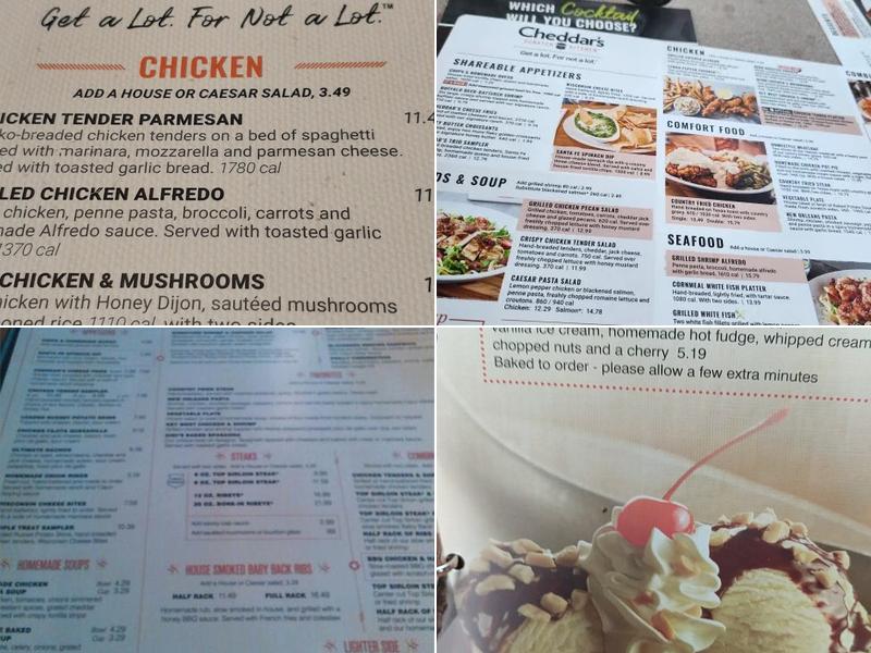 Cheddar's Scratch Kitchen Menu