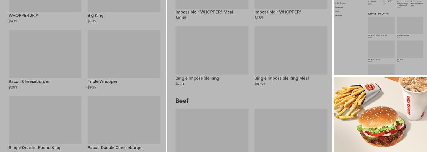 Burger King Menu
