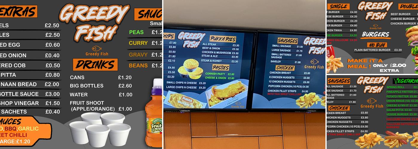 Greedy Fish Menu