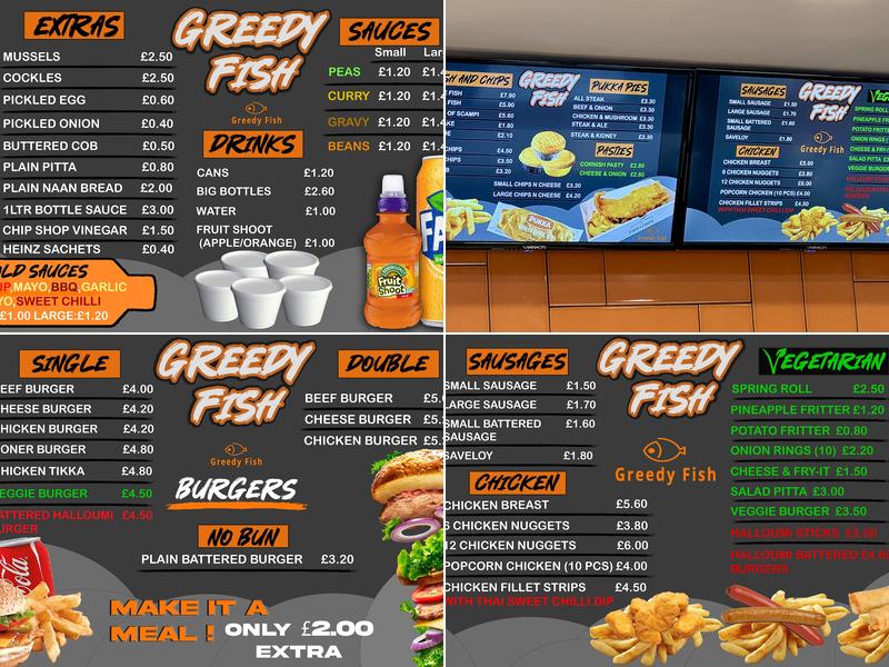 Greedy Fish Menu