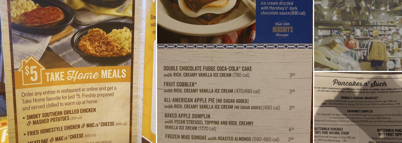 Cracker Barrel Old Country Store Menu