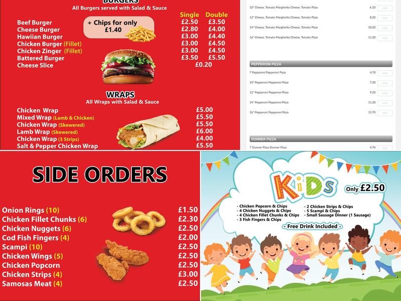 Rough Wood Chippy Menu