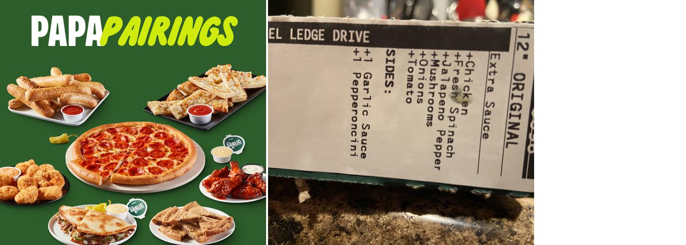 Papa Johns Pizza Menu