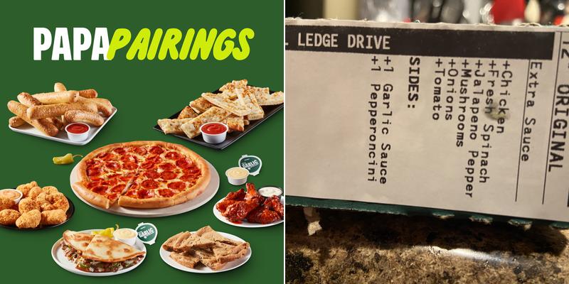 Papa Johns Pizza Menu