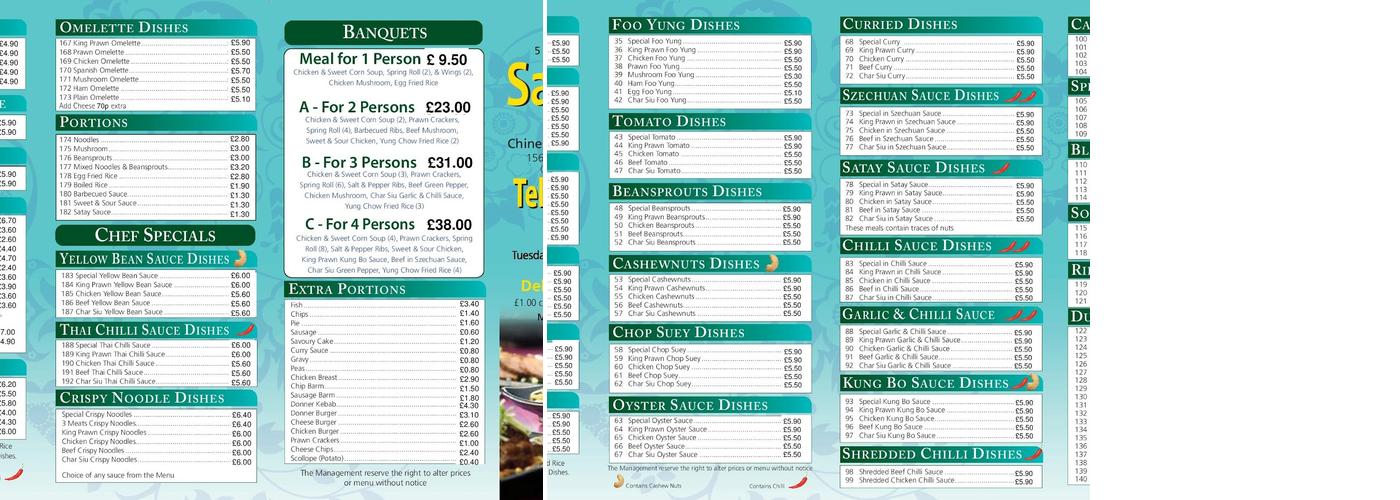 Sandbrook Chippy Menu