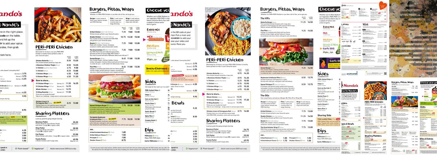Nando's Swansea - The City Gates Menu
