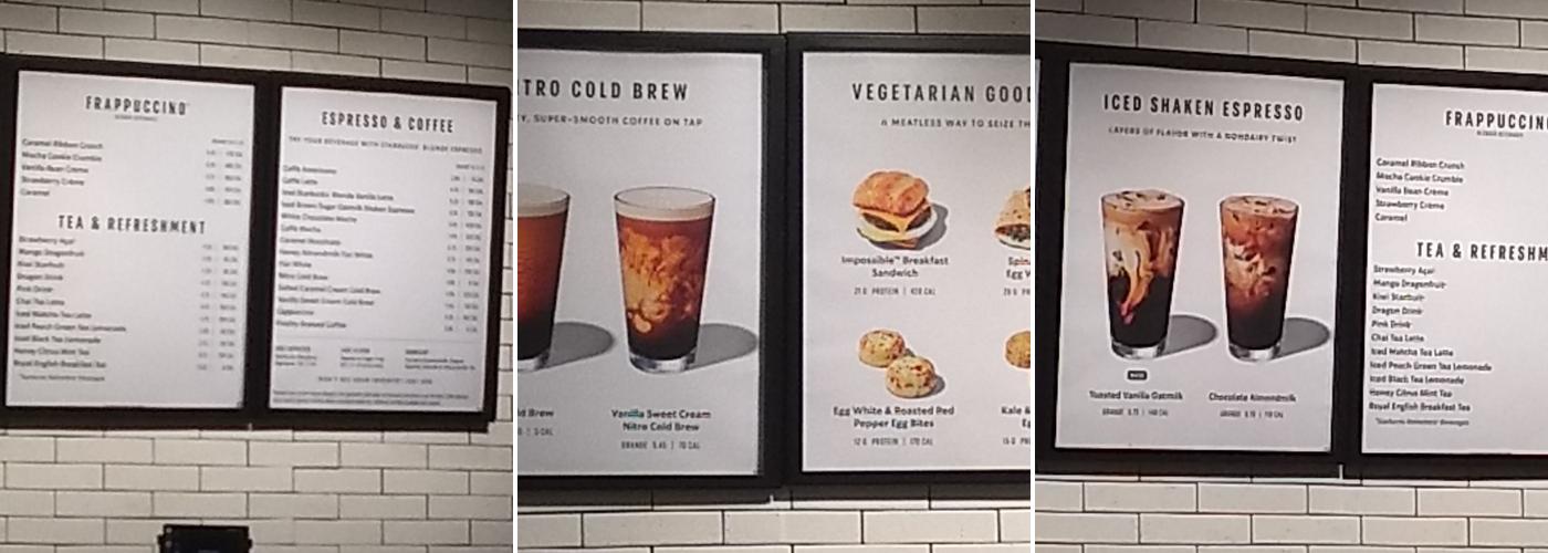 Starbucks Coffee Company Menu