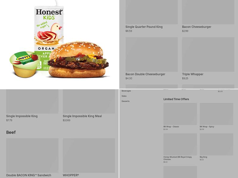 Burger King Menu