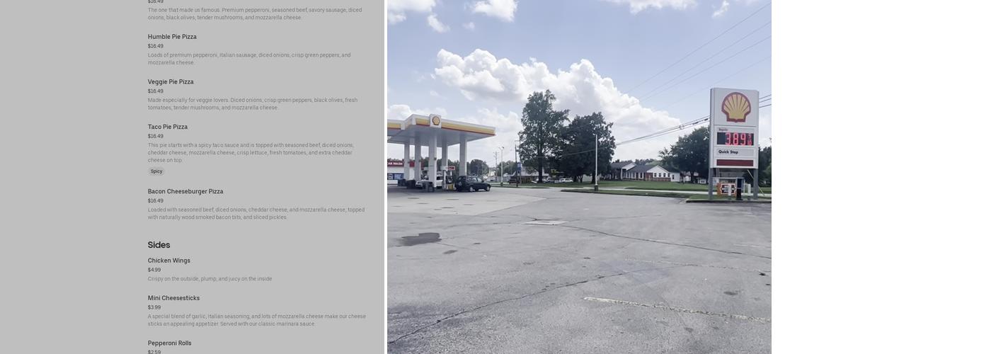 Hunt Brothers Pizza Menu