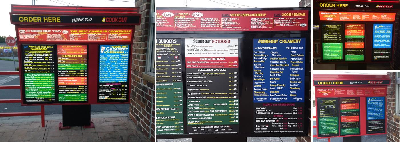 Cook Out Menu