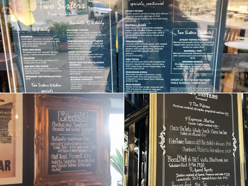 Two Sisters Bar & Kitchen Menu