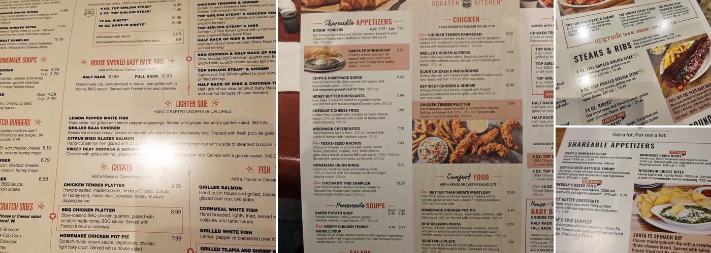 Cheddar's Scratch Kitchen Menu