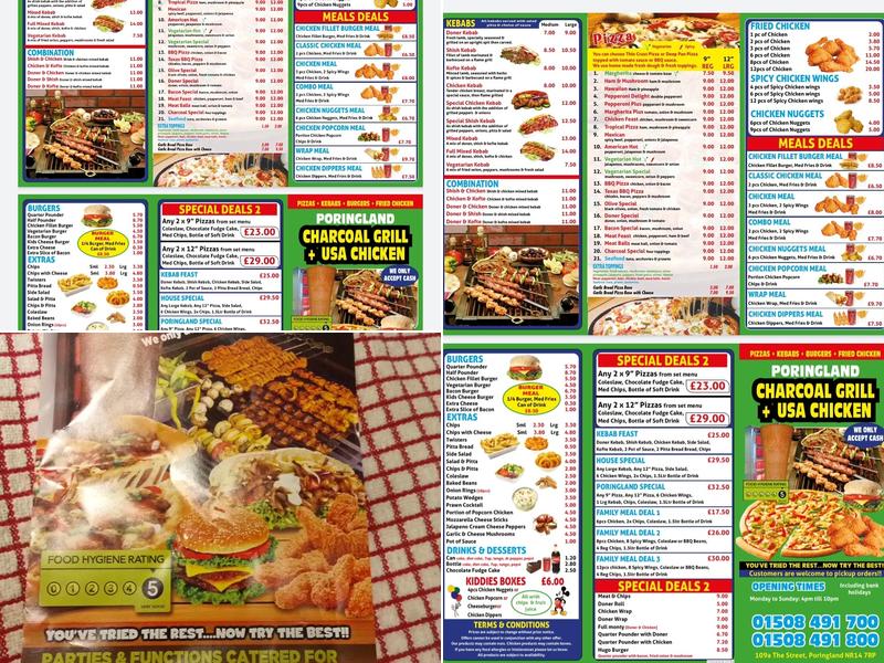 Poringland Charcoal Grill & U S A Chicken Menu