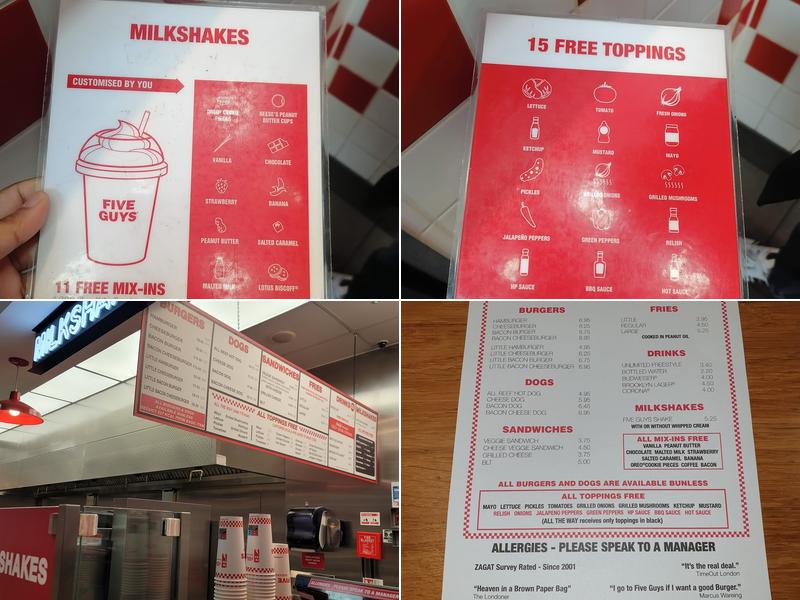 Five Guys Swansea Menu