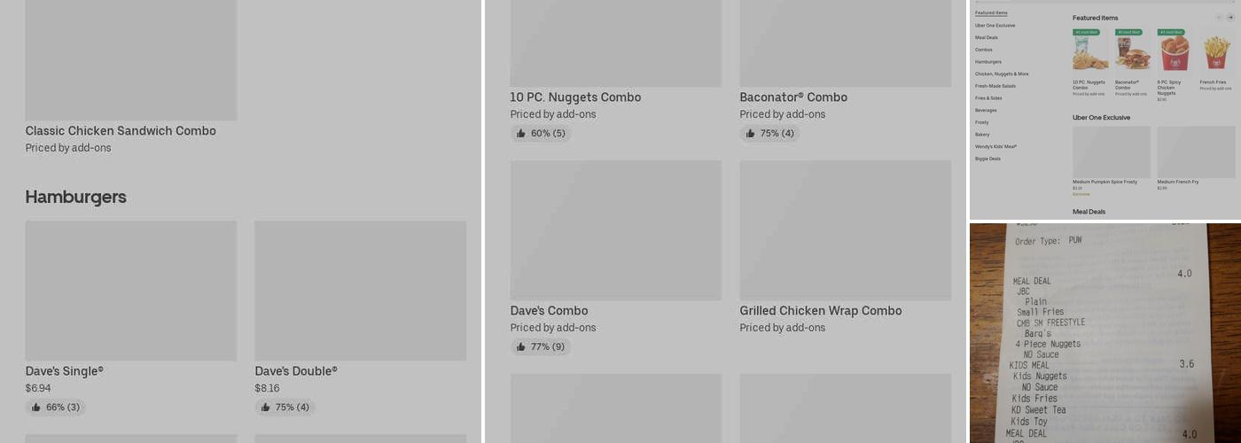 Wendy's Menu