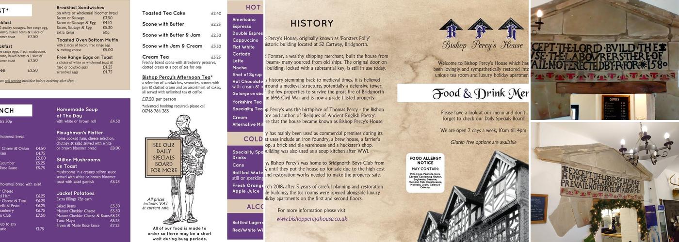 Bishop Percy's Tearoom Menu