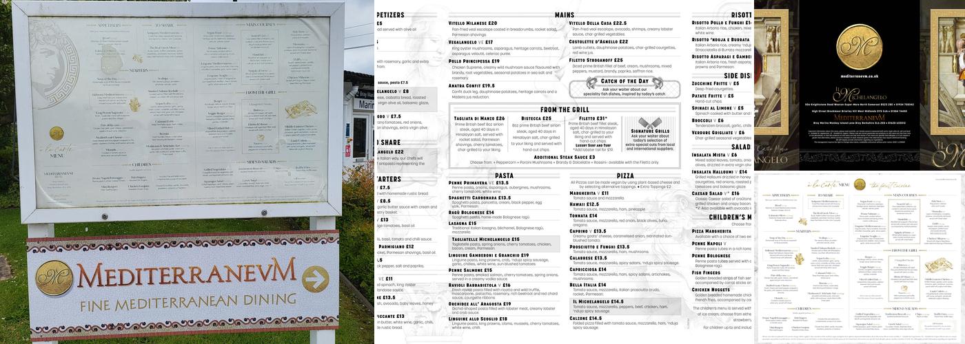 Mediterranevm at Bray Menu